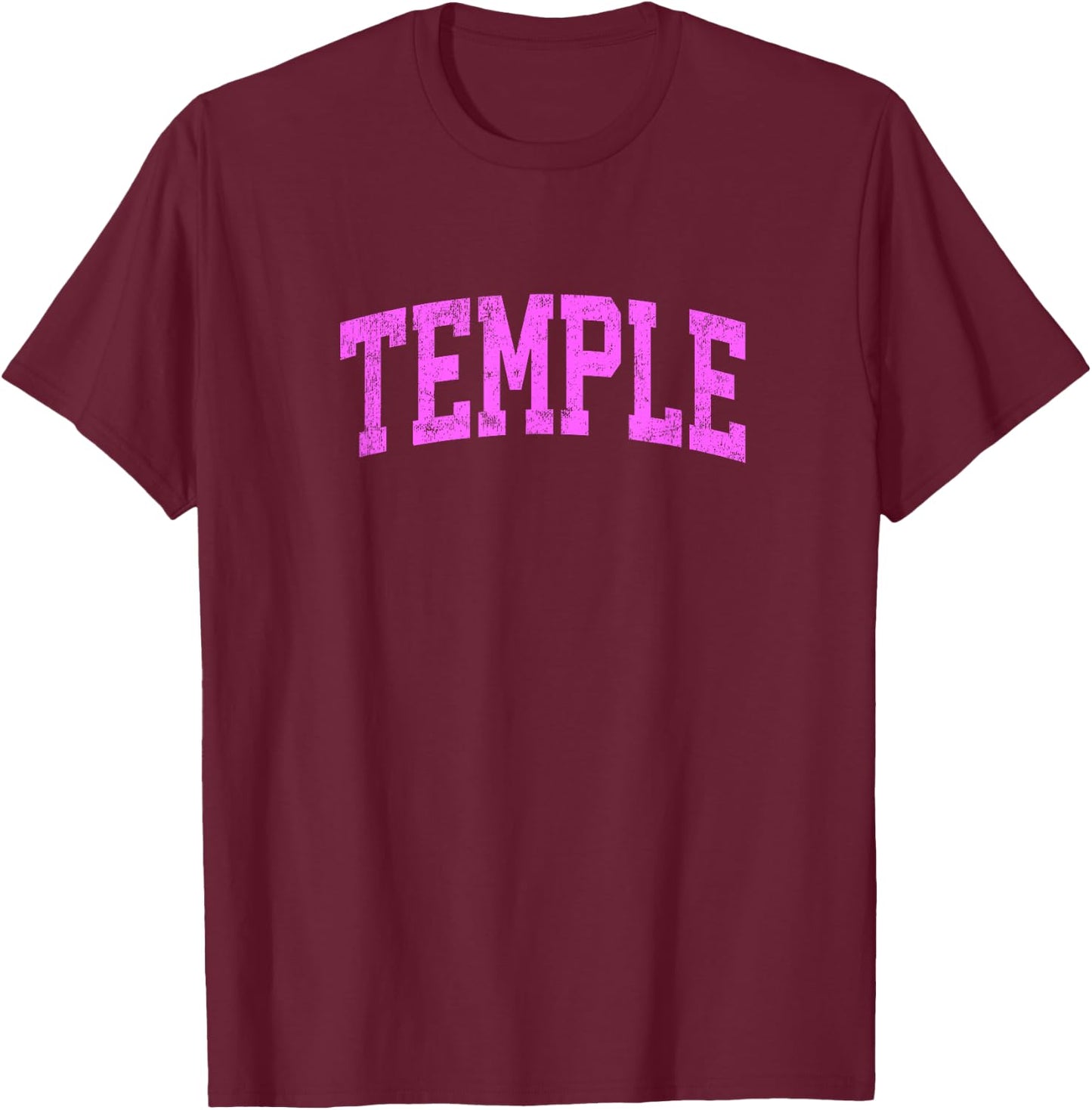 Temple Texas TX Vintage Athletic Sports Pink Design T-Shirt - T-Shirt | Maroon