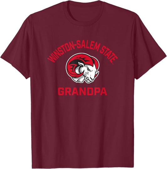 Winston-Salem State University WSSU Rams Arched Grandpa T-Shirt - T-Shirt | Maroon