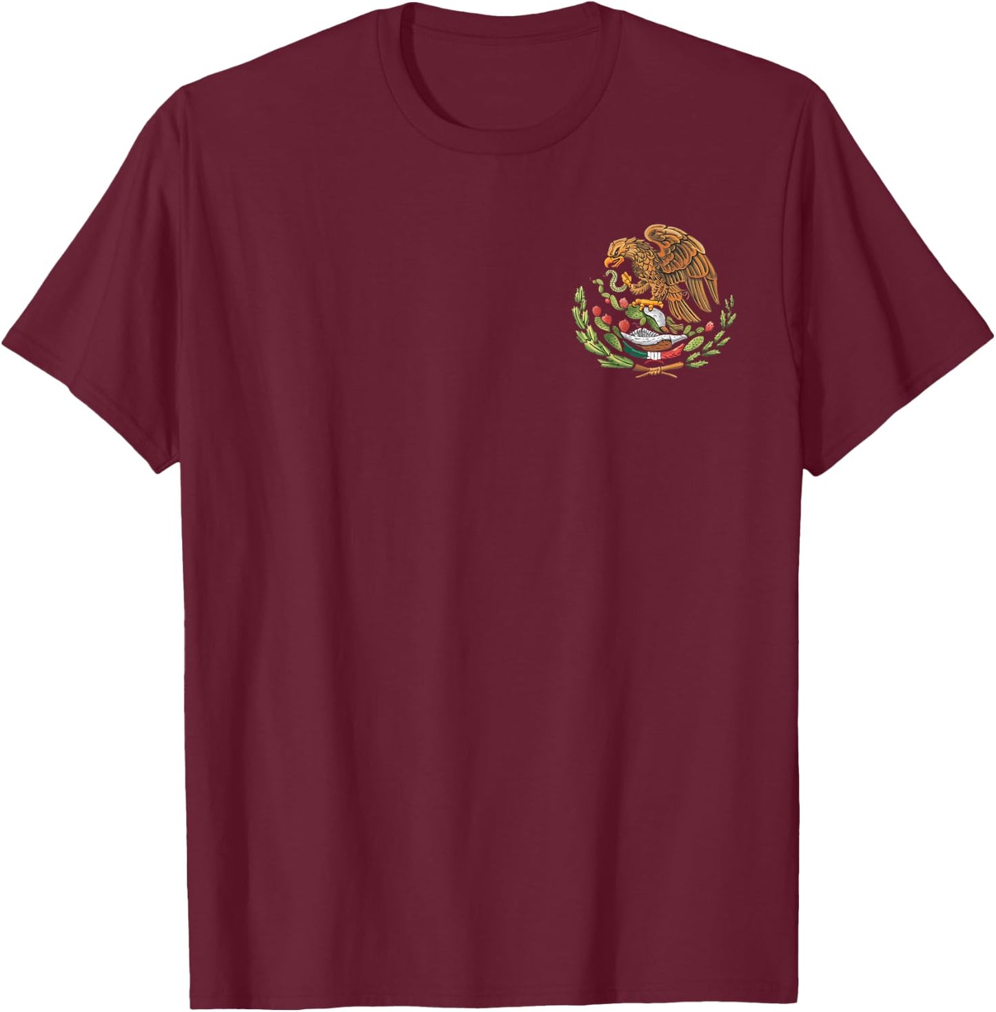 Eagle Emblem Mexico - Cinco De Mayo - Mexican Roots T-Shirt - T-Shirt | Maroon
