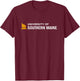University of Southern Maine USM Horizontal Logo T-Shirt - T-Shirt | Maroon