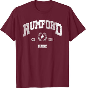 Rumford ME | Maine | Vintage Throwback T-Shirt - T-Shirt | Maroon