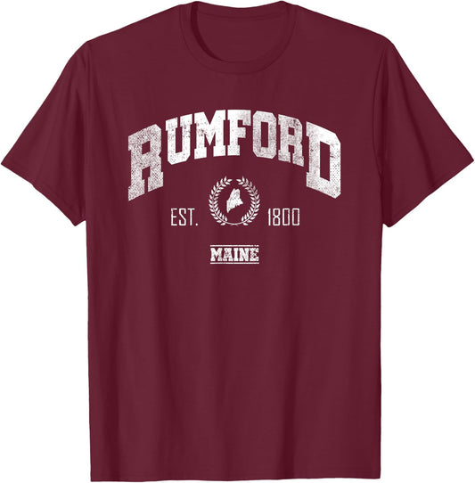 Rumford ME | Maine | Vintage Throwback T-Shirt - T-Shirt | Maroon