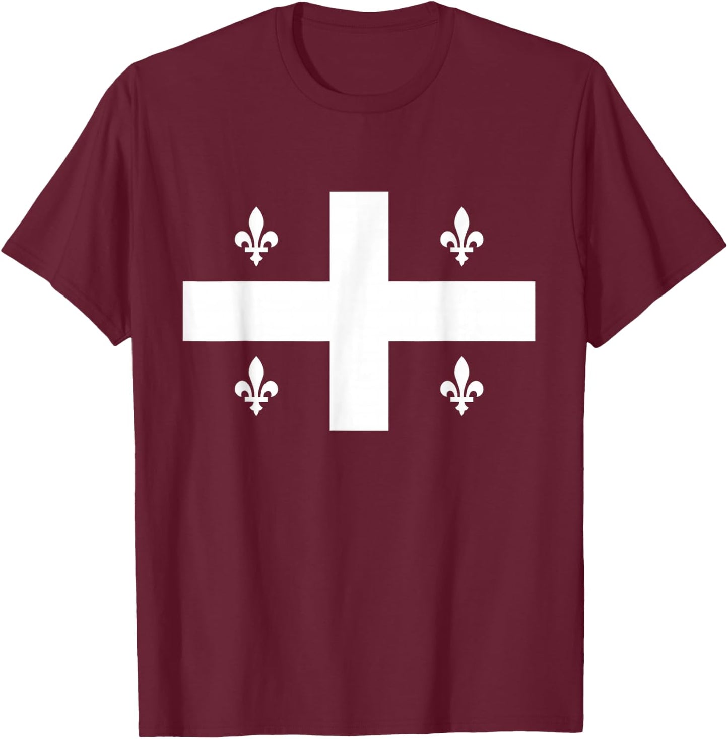 Quebec Fleurdelise Flag T-Shirt - T-Shirt | Maroon