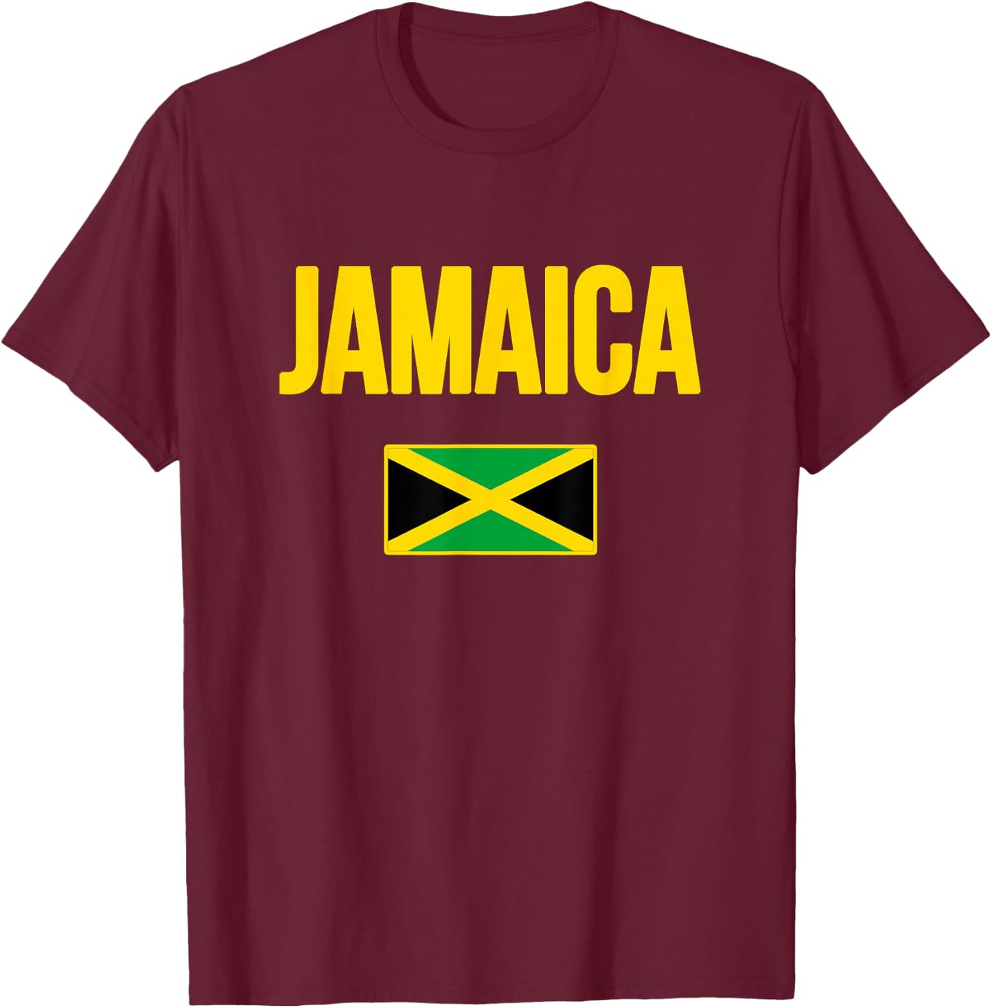 Jamaican Flag Jamaica Souvenir Love Travel Vacation T-Shirt - T-Shirt | Maroon