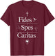 Fides Spes Caritas Religious Latin Faith Hope Love Cross T-Shirt - T-Shirt | Maroon