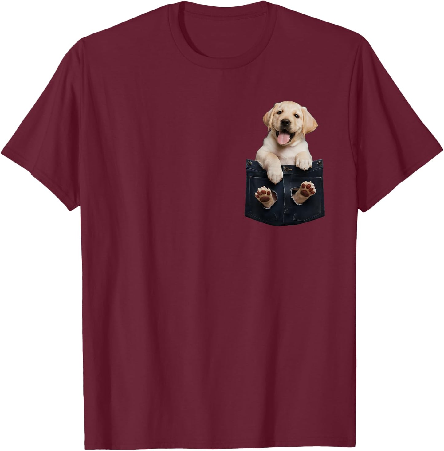 Labrador Retriever Pocket T-Shirt - T-Shirt | Maroon