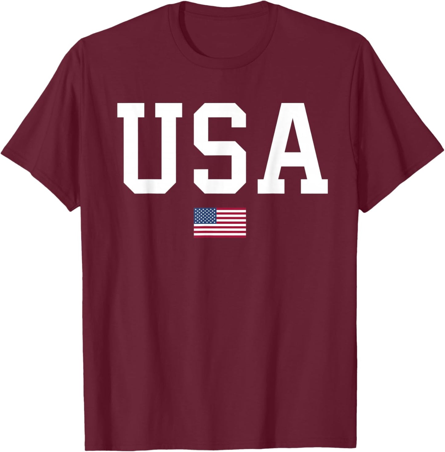 USA American Flag T-Shirt - T-Shirt | Maroon