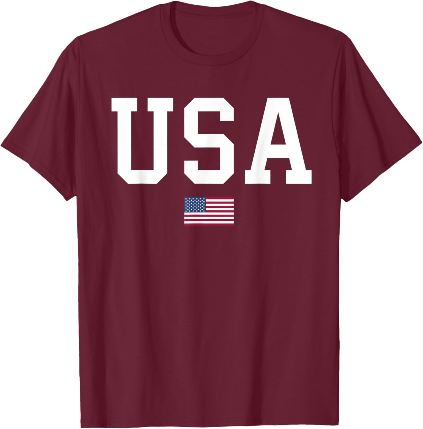 USA American Flag T-Shirt - T-Shirt | Maroon