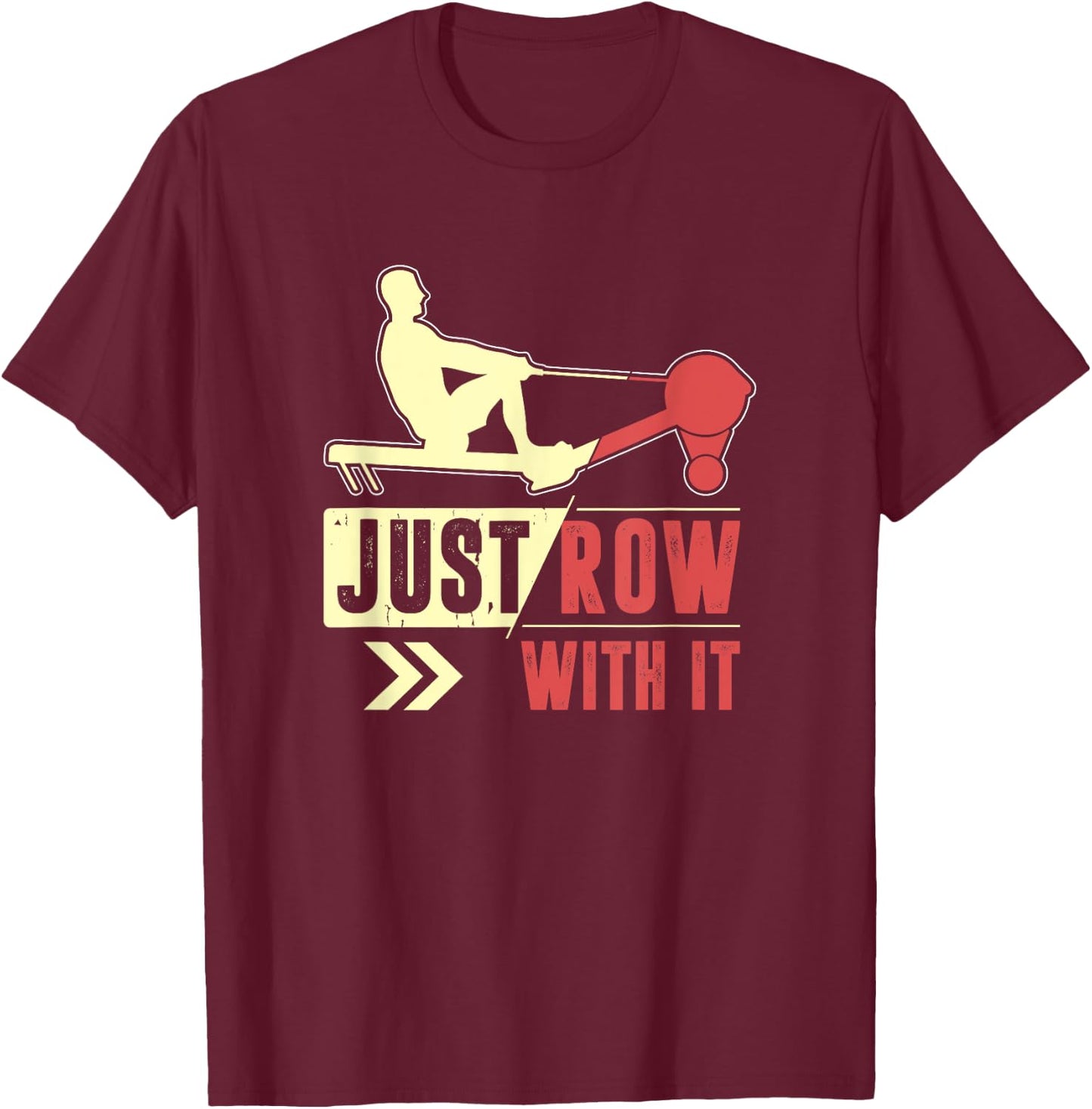 Indoor Rowing Machine Erg Workout Fitness Exercise Ergometer T-Shirt - T-Shirt | Maroon