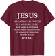 Jesus Christ Savior Salvation Acts 4 12 Bible Verse T-Shirt - T-Shirt | Maroon