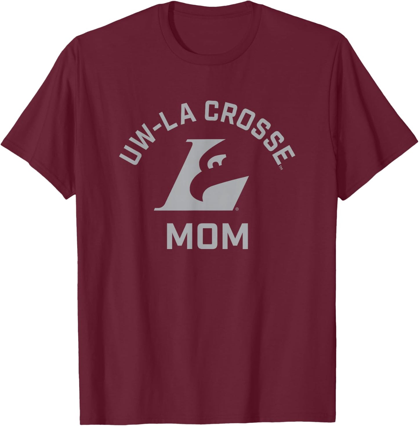 University of Wisconsin-La Crosse Eagles Arched Mom T-Shirt - T-Shirt | Maroon