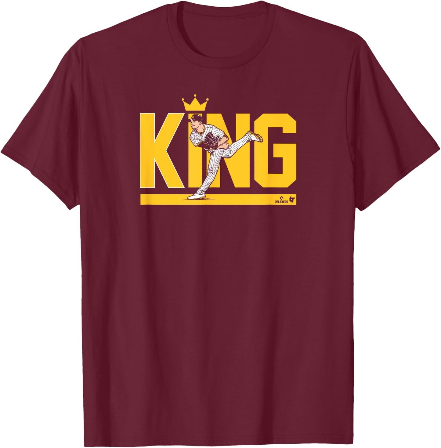 Michael King - Ace Pose - San Diego Baseball T-Shirt - T-Shirt | Maroon