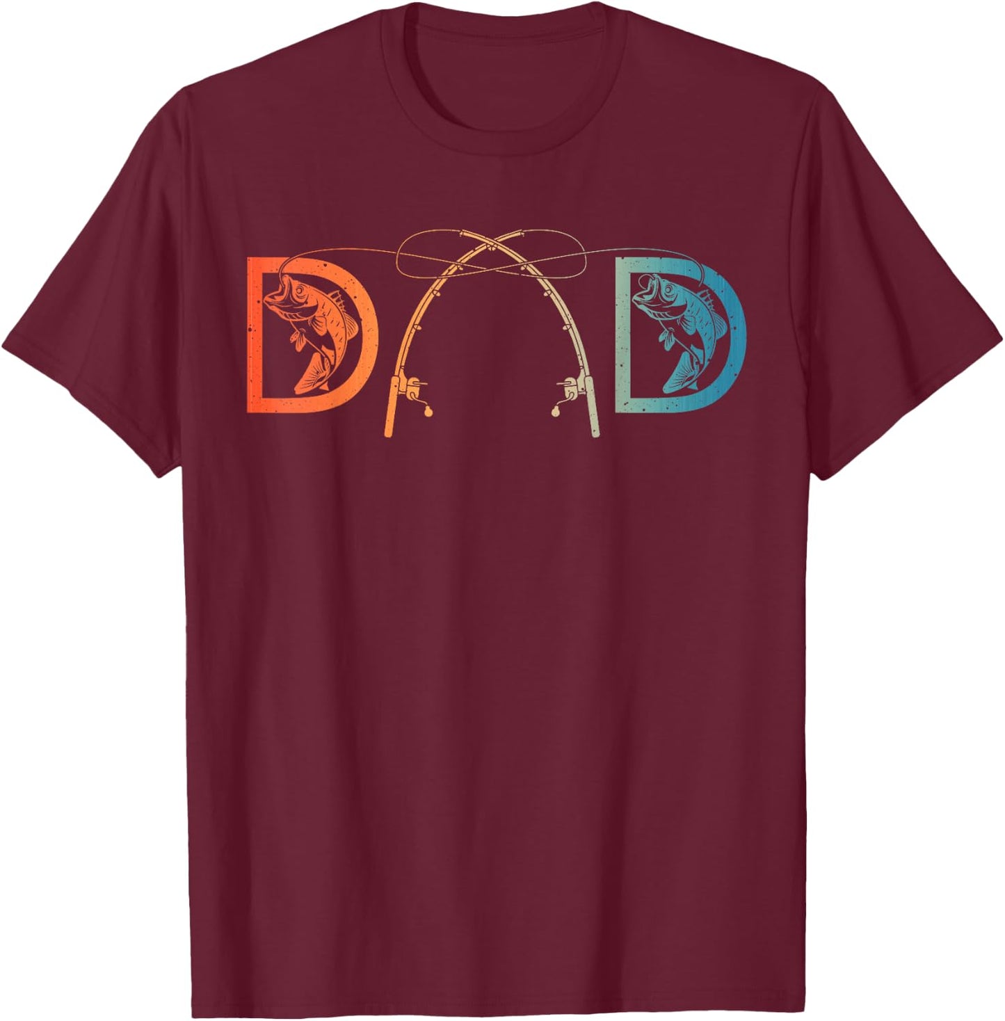 Funny Fishing Dad Art For Dad Men Father's Day Fishing Lover T-Shirt - T-Shirt | Maroon