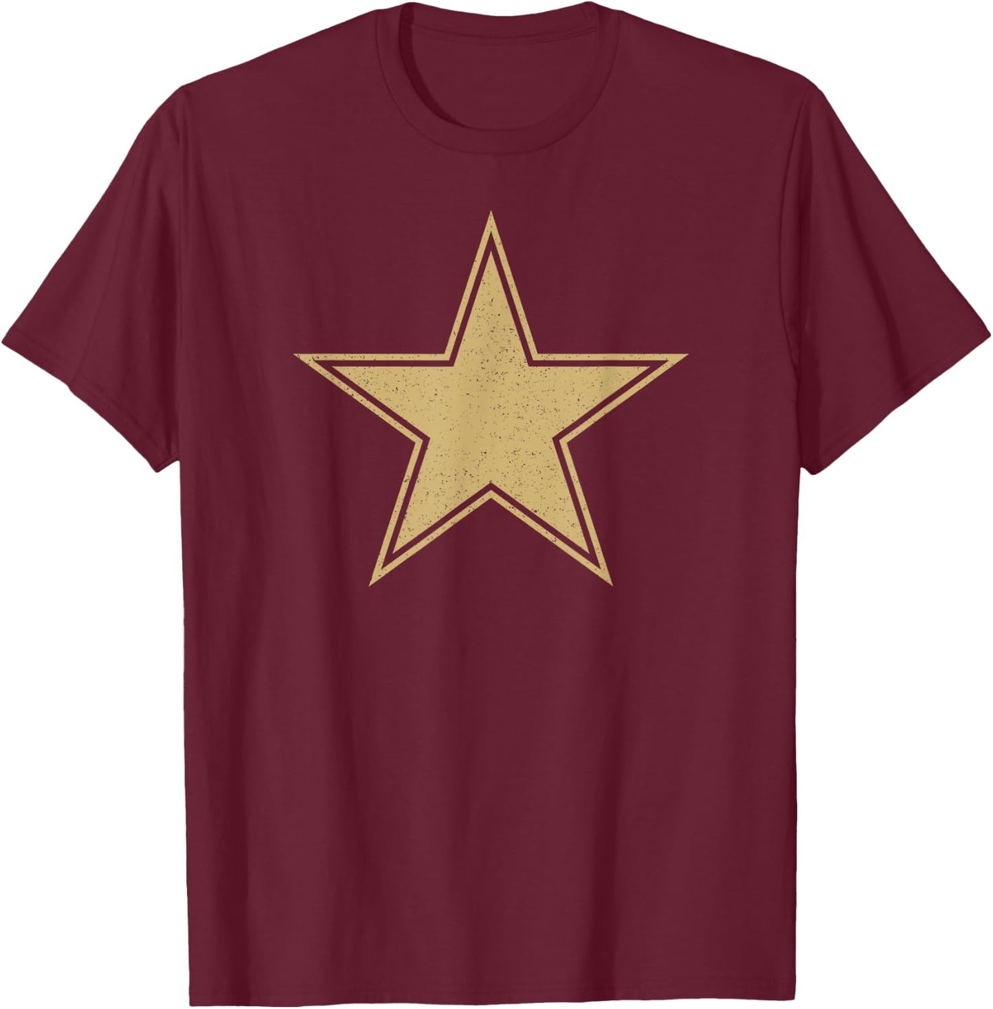 Gold Star on a T-Shirt - T-Shirt | Maroon