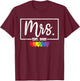 Mrs. Est. 2025 Just Married Wedding Wife Mr & Mrs LGBQT T-Shirt - T-Shirt | Maroon