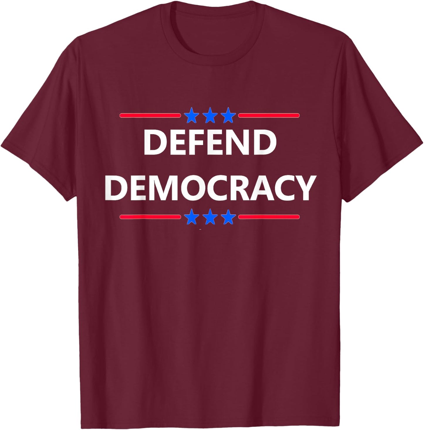 USA US Freedom America Vote Patriot Rally Designs Defend Save Democracy Election Constitution We The People T-Shirt - T-Shirt | Maroon