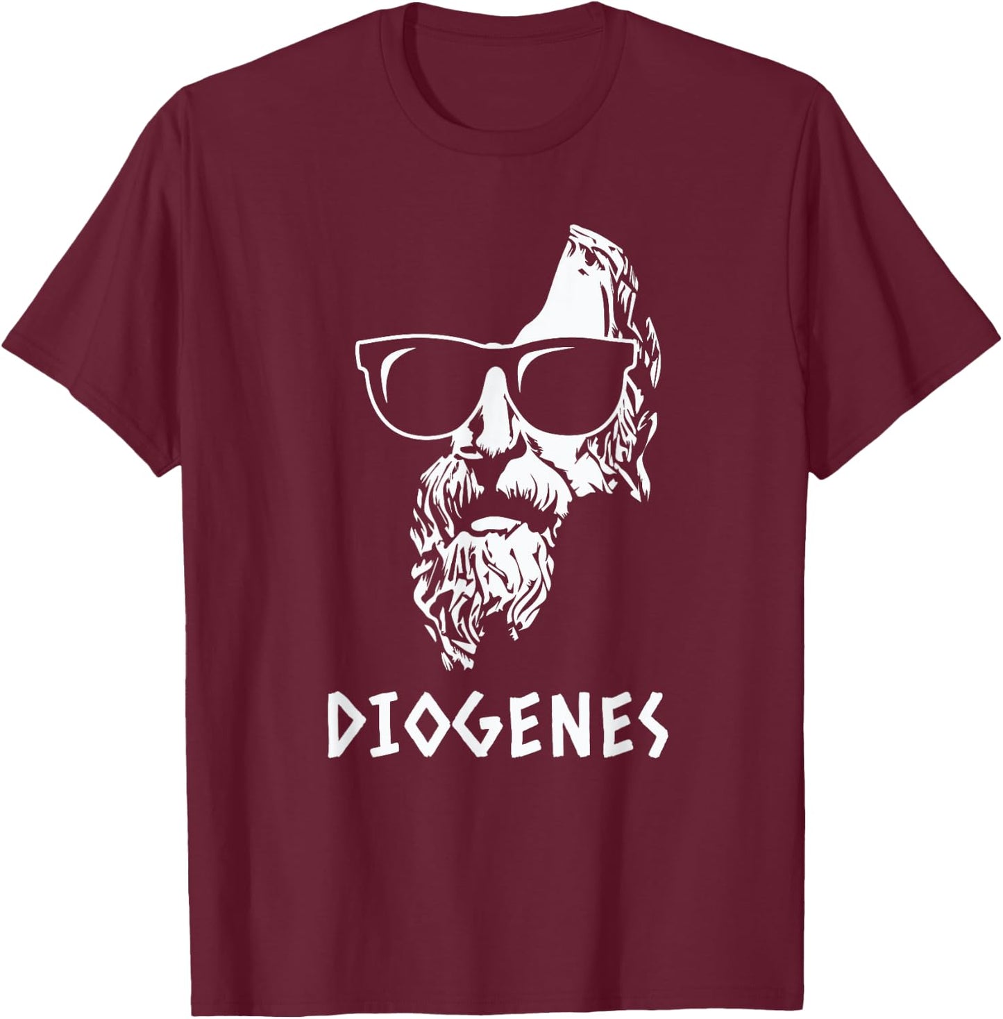 Diogenes Stoic Philosopher Ancient Greek Wisdom Quote T-Shirt - T-Shirt | Maroon