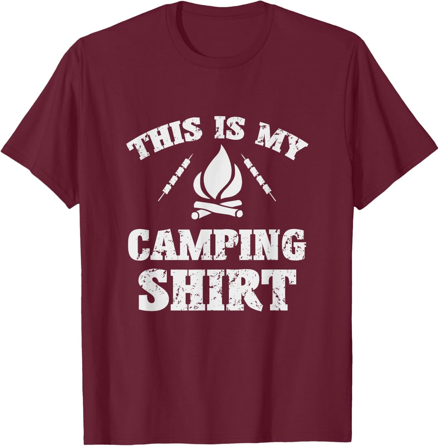 This Is My Camping Shirt Novelty Camper Gift T-Shirt - T-Shirt | Maroon