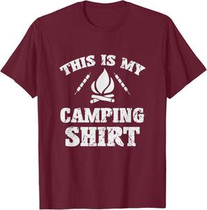 This Is My Camping Shirt Novelty Camper Gift T-Shirt - T-Shirt | Maroon