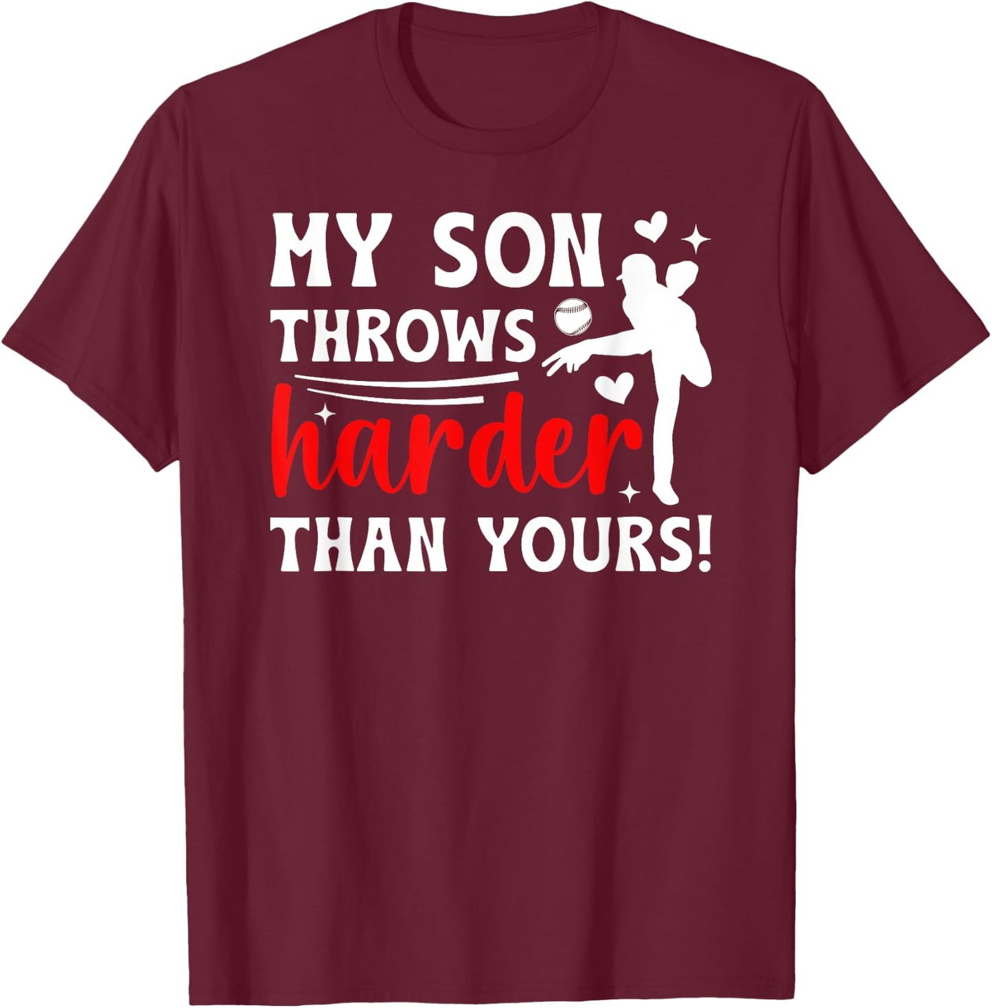My Son Baseball Pitcher Mom Of A Baseball Pitcher Mother T-Shirt - T-Shirt | Maroon