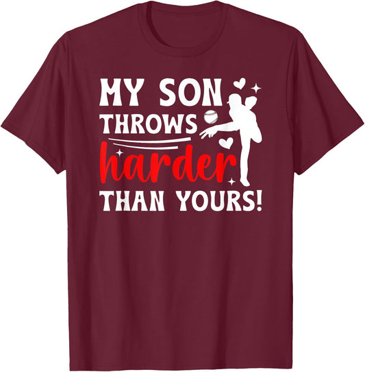 My Son Baseball Pitcher Mom Of A Baseball Pitcher Mother T-Shirt - T-Shirt | Maroon