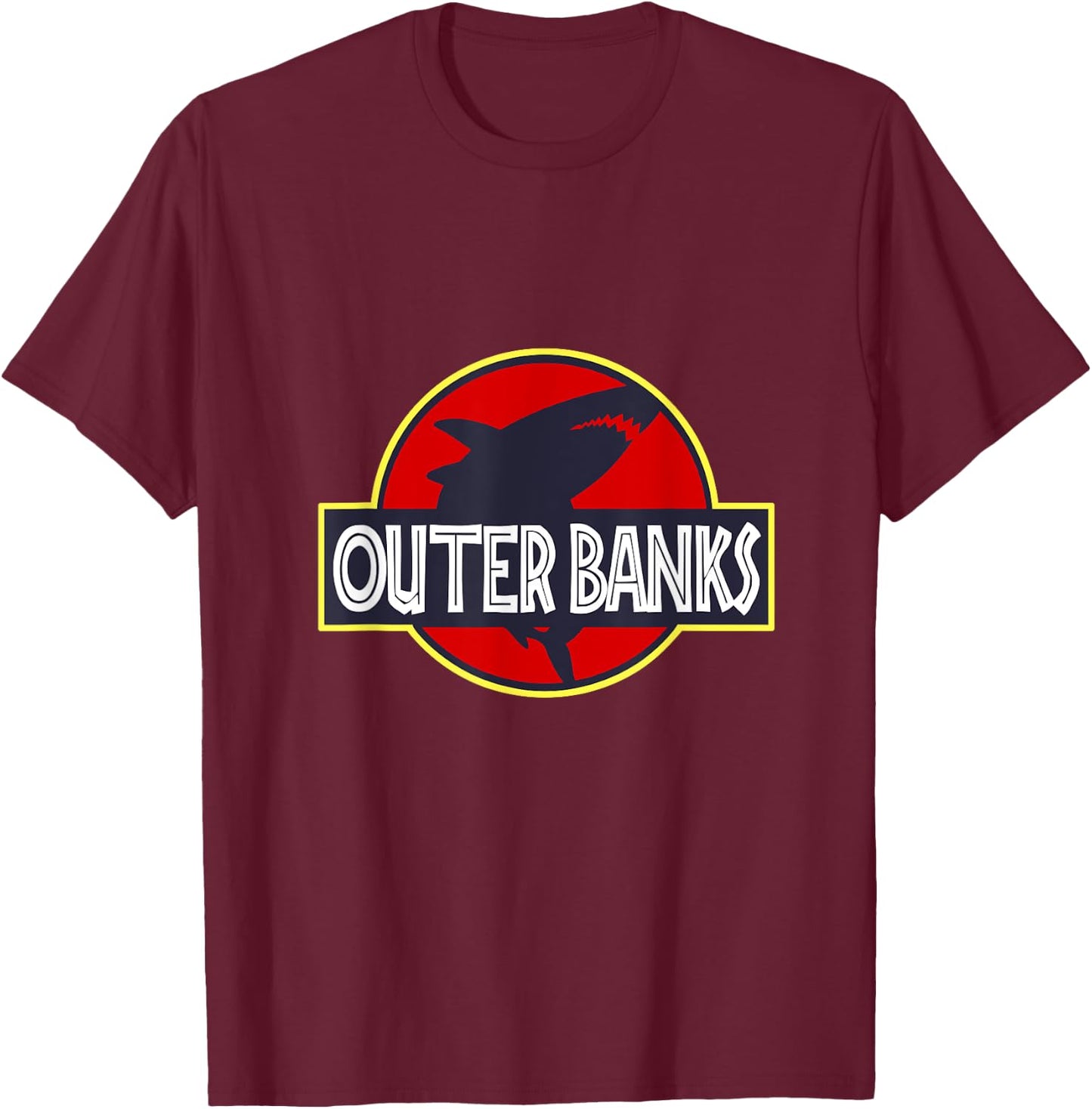 OBX Shark Shirt: Outer Banks of North Carolina T-Shirt - T-Shirt | Maroon