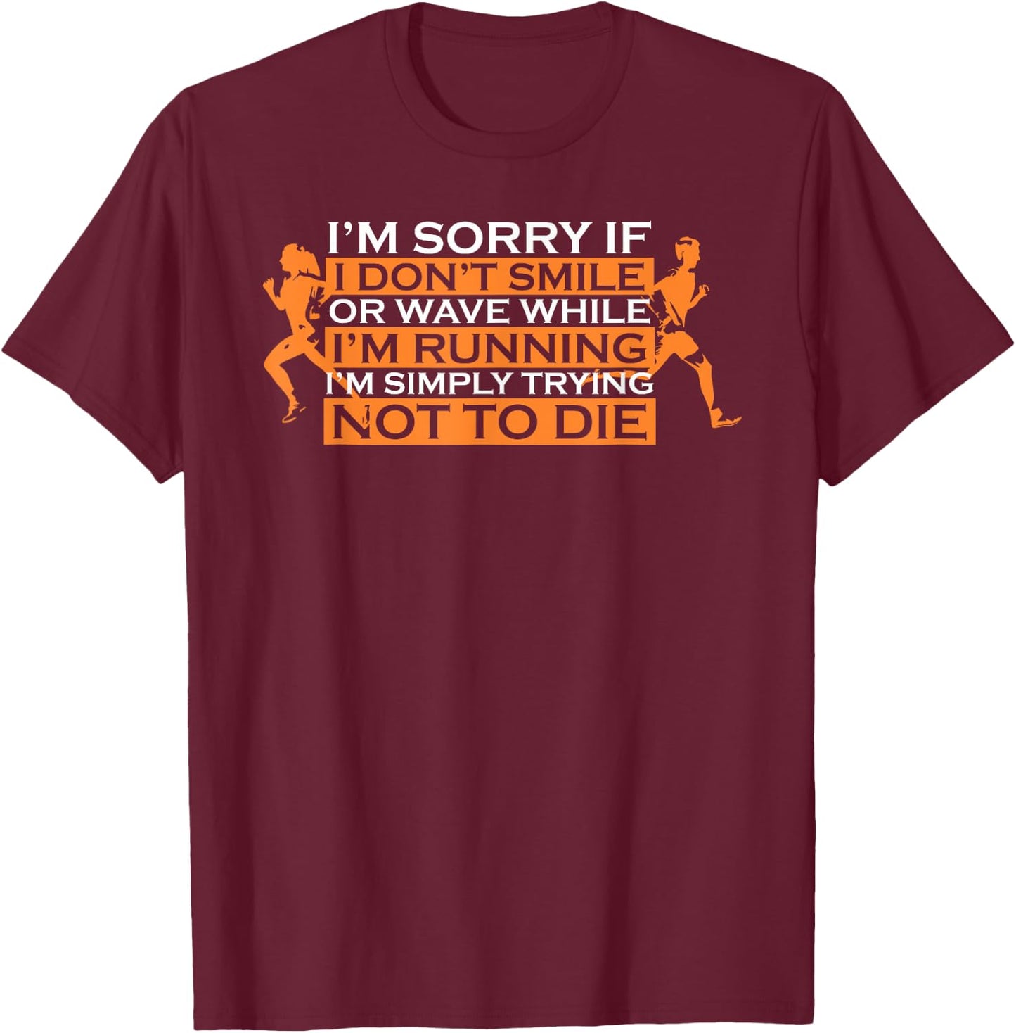 Cant smile while running cross country marathon runner gift T-Shirt - T-Shirt | Maroon