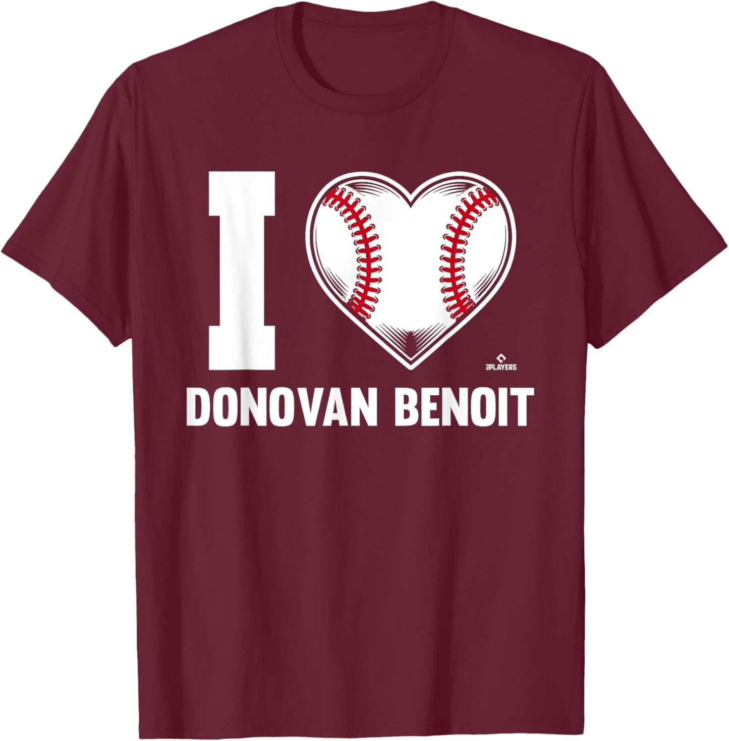 I Heart Donovan Benoit Prospect Baseball Fan Gear T-Shirt - T-Shirt | Maroon