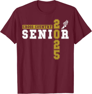 Cross Country Senior Night Senior 2025 Graduation Party 18 T-Shirt - T-Shirt | Maroon