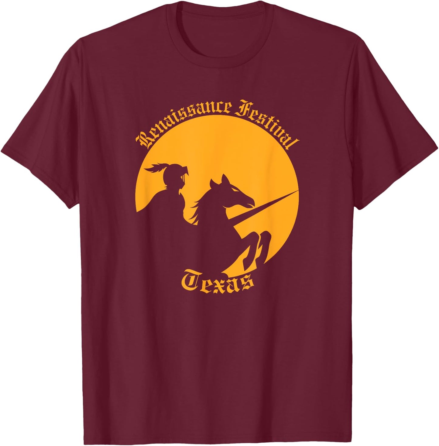 Renaissance Festival Texas Knight & Horse T-Shirt - T-Shirt | Maroon