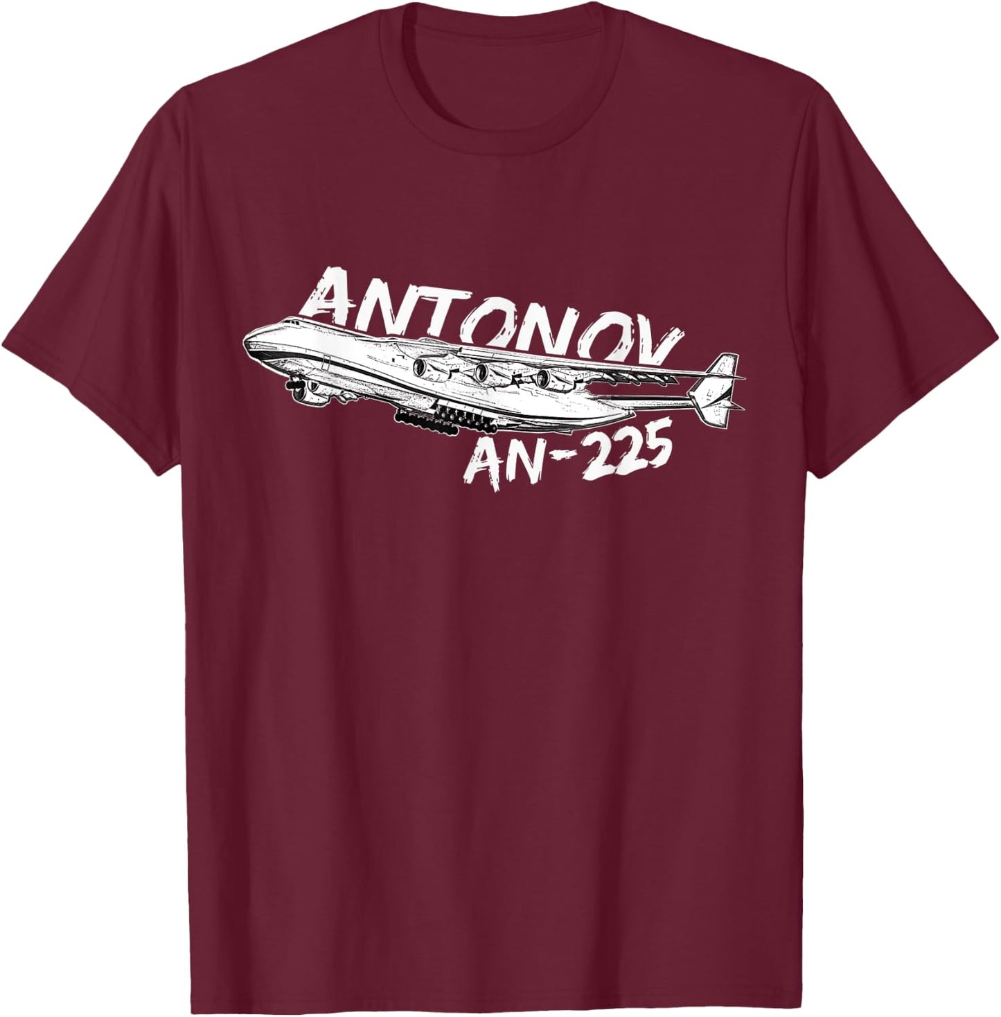 Antonov AN-225 Aeroplane Strategic Air Cargo Plane T-Shirt - T-Shirt | Maroon