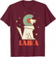 Laika Sputnik Space Dog Space Travel USSR Men Women T-Shirt - T-Shirt | Maroon