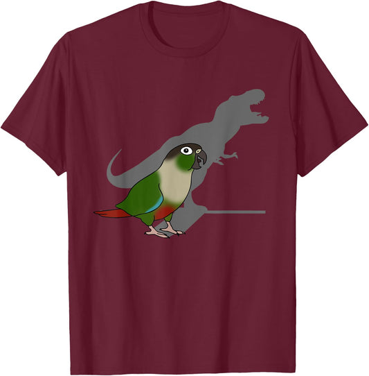 Screaming Parrot Birb Memes Funny T-Rex Green Cheeked Conure T-Shirt - T-Shirt | Maroon
