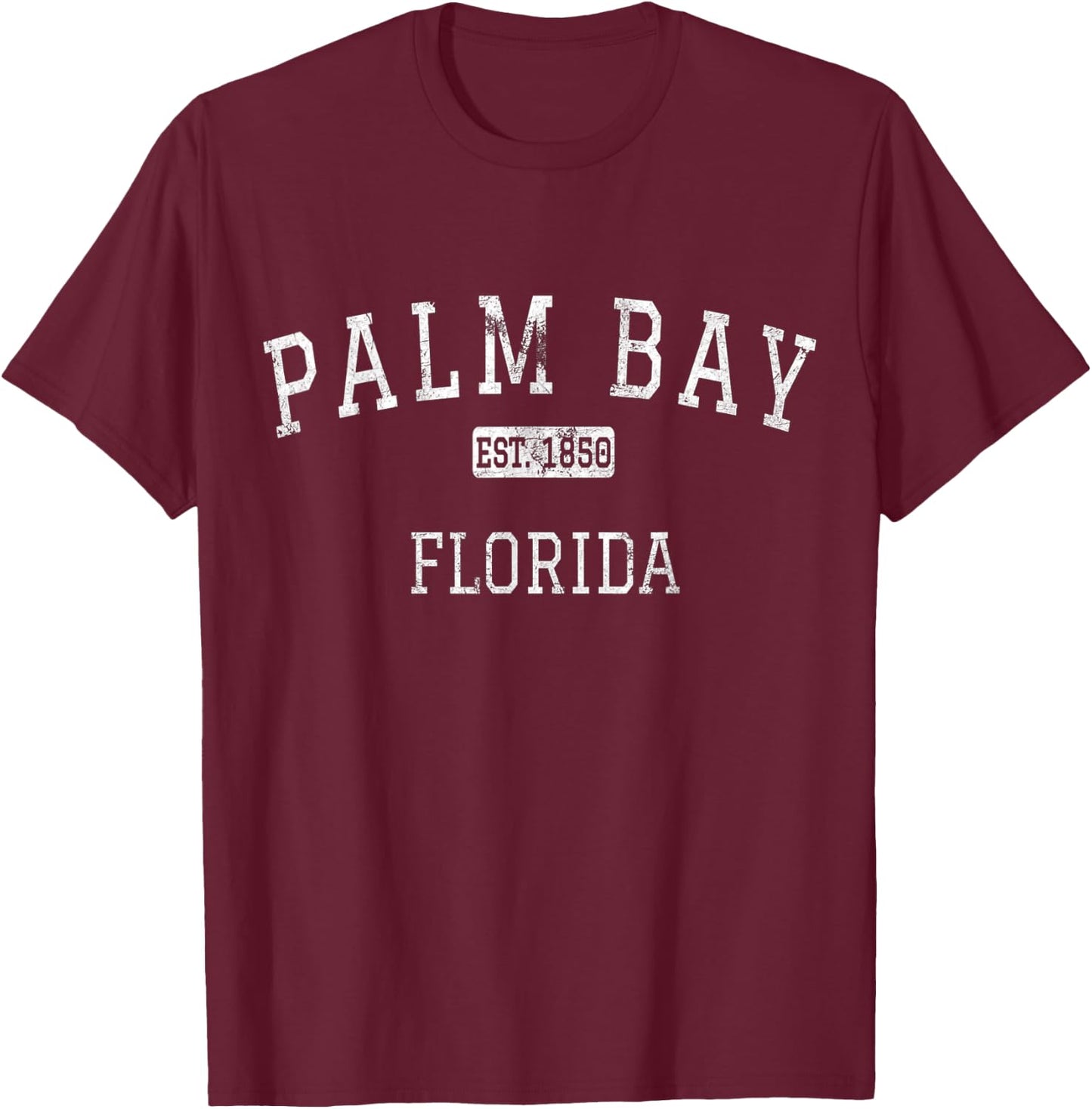 Palm Bay Florida FL Vintage T-Shirt - T-Shirt | Maroon
