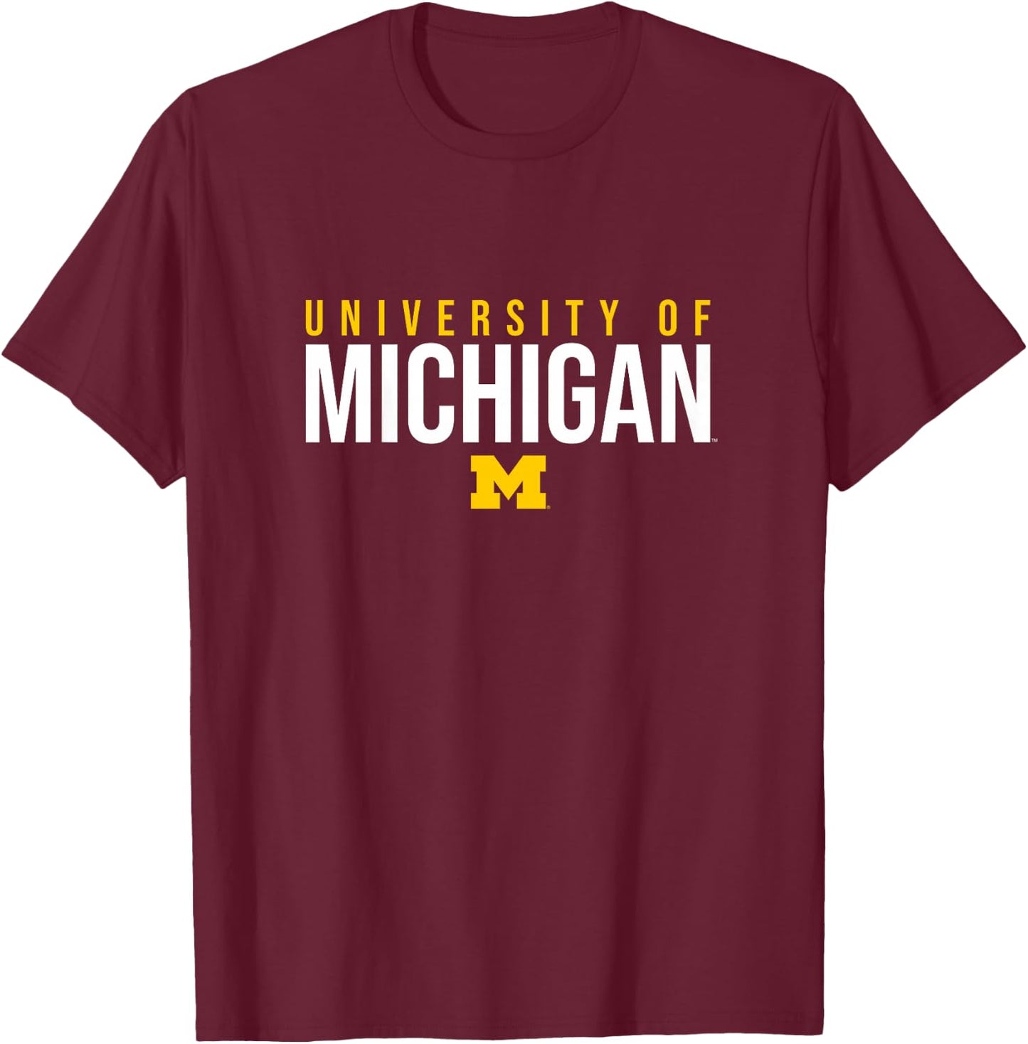 Kids University of Michigan Wolverines U of M Stacked T-Shirt - T-Shirt | Maroon