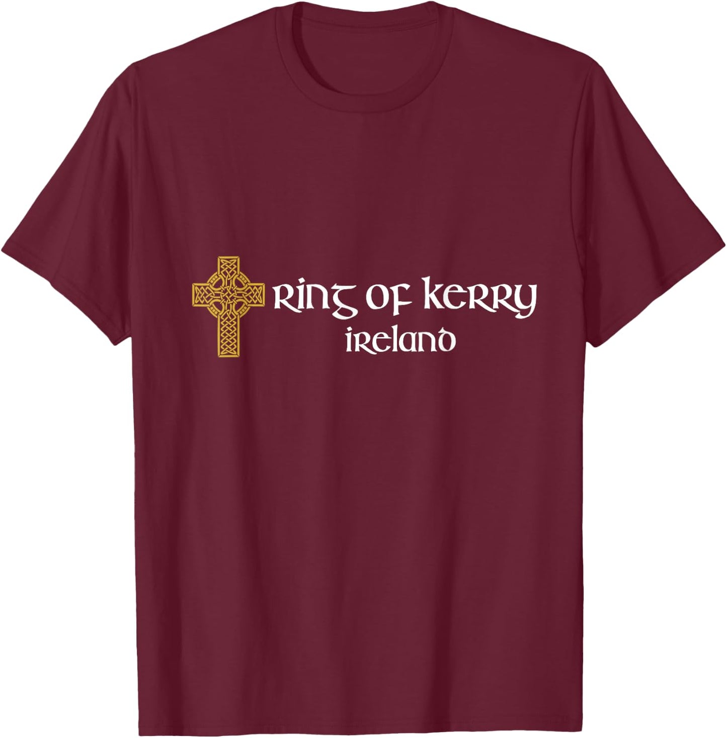 Ring of Kerry Celtic Cross Ireland Gaelic & Hurling T-Shirt - T-Shirt | Maroon