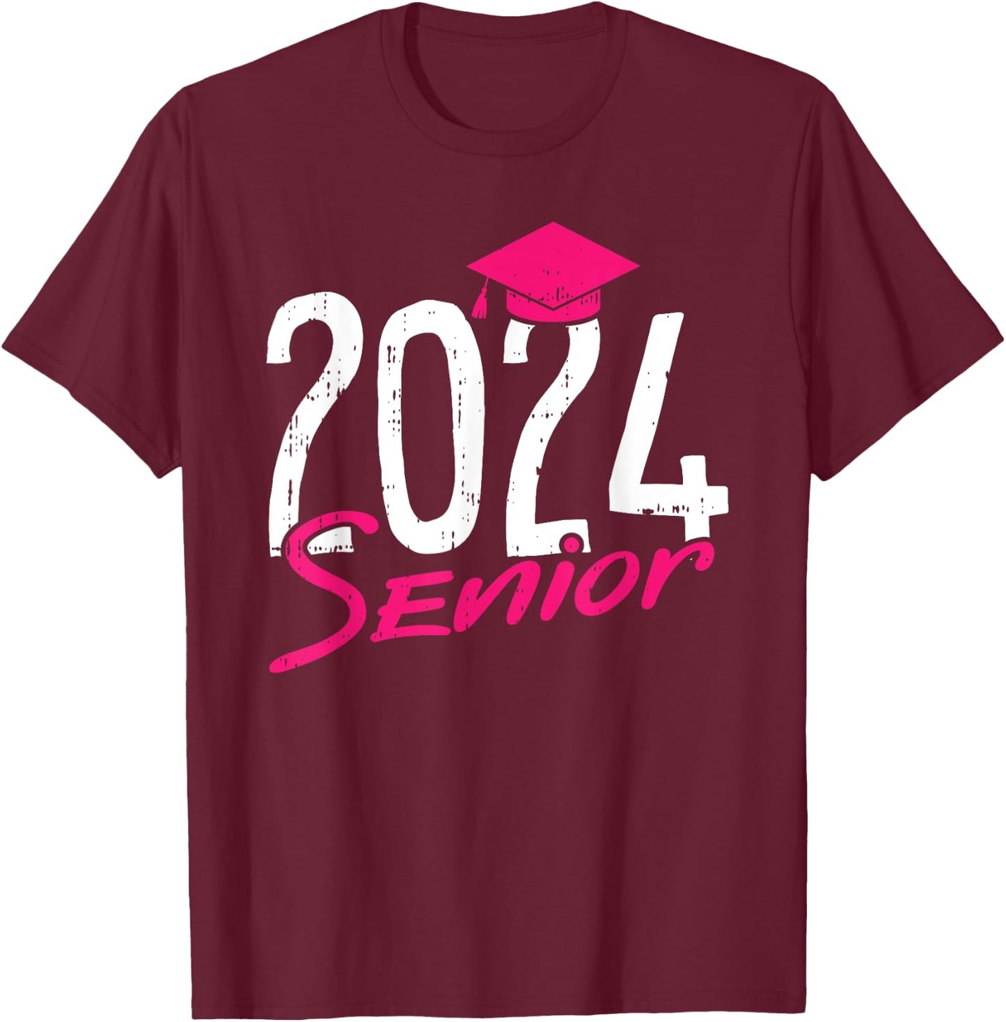 2024 Senior Graduation High School College Graduate Grad T-Shirt - T-Shirt | Maroon