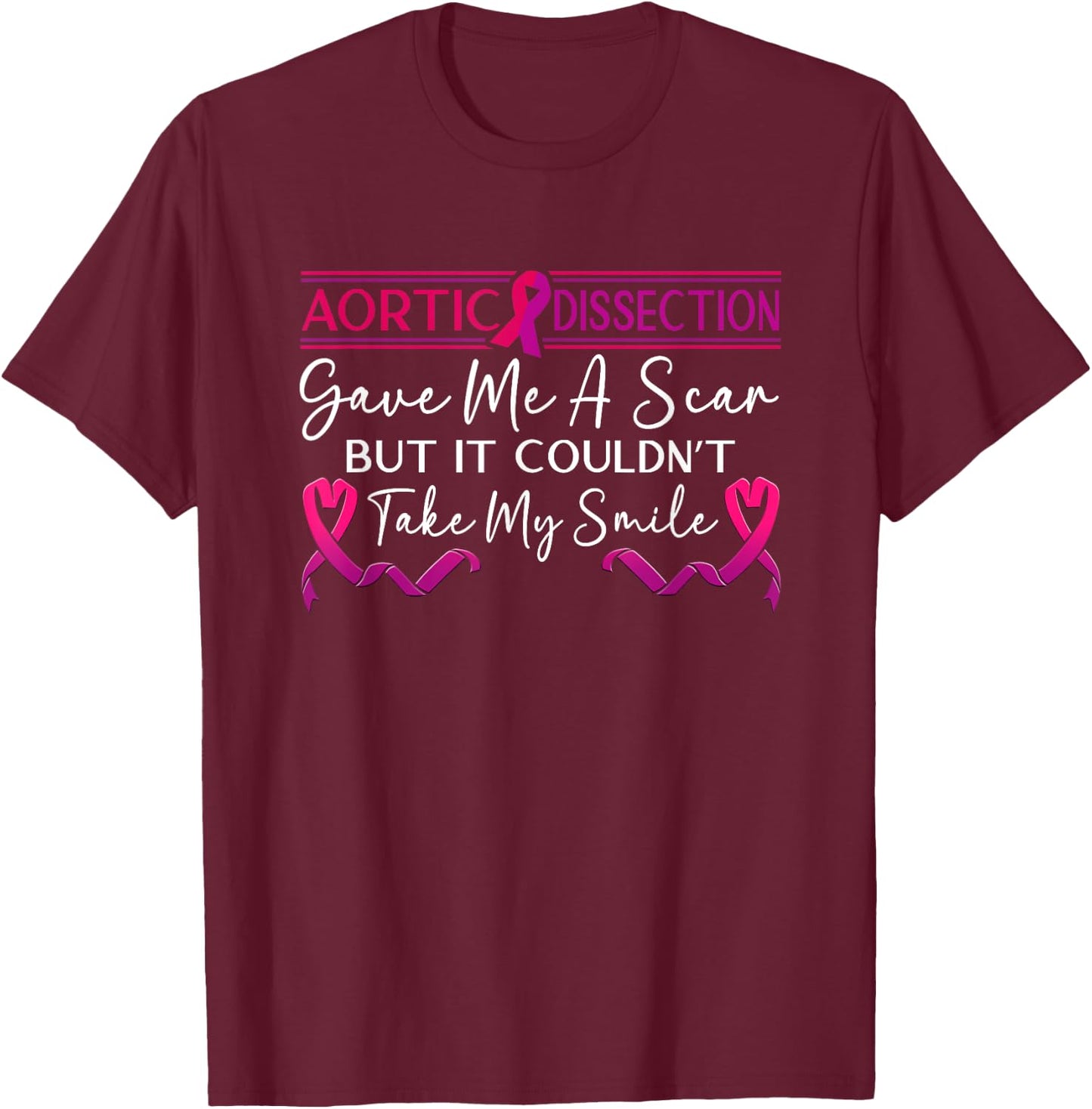 Aortic Dissection Survivor T-Shirt - T-Shirt | Maroon
