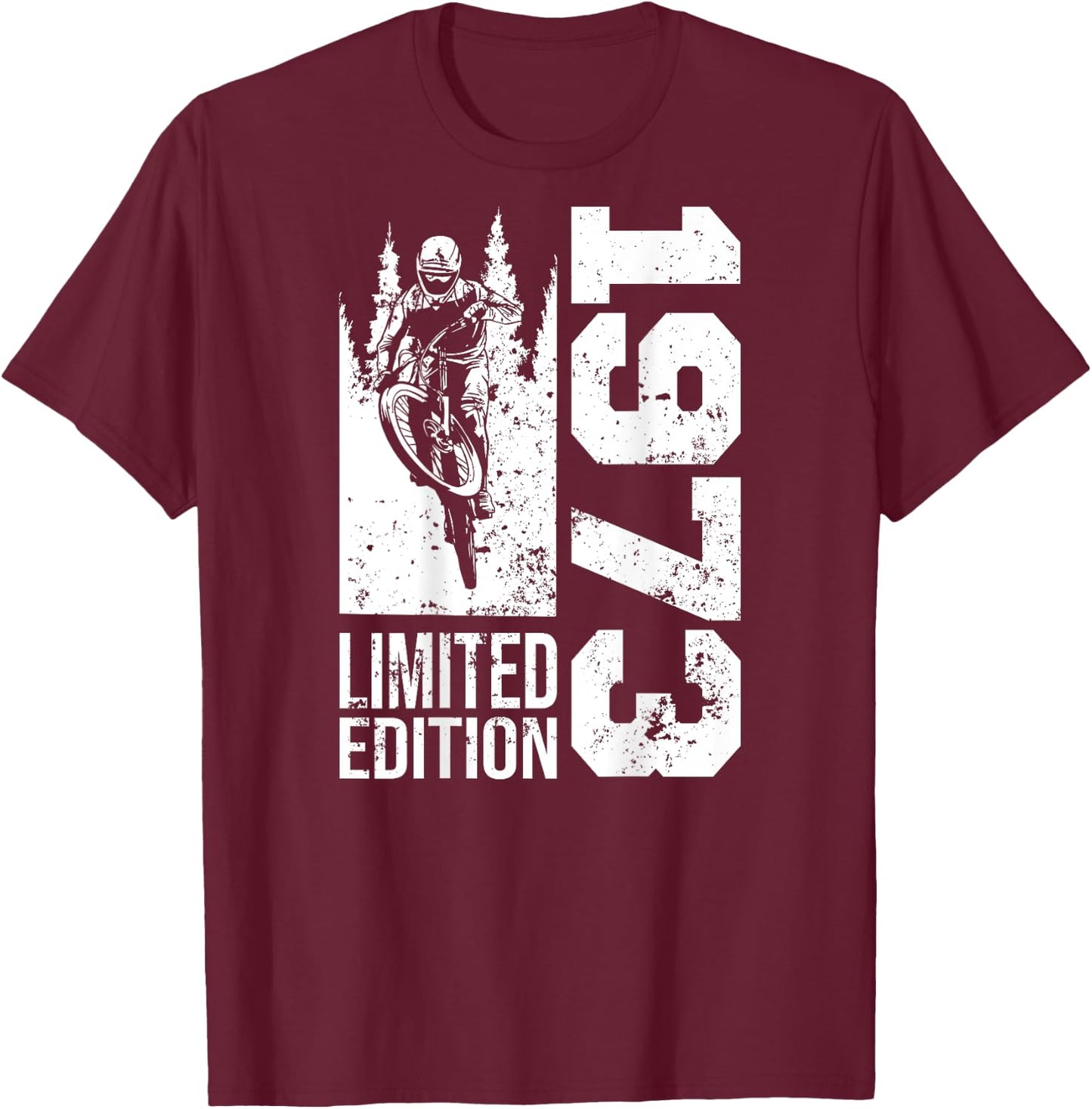Vintage 1973 born Birthday cycling Mountain-Bike MTB-Bicycle T-Shirt - T-Shirt | Maroon