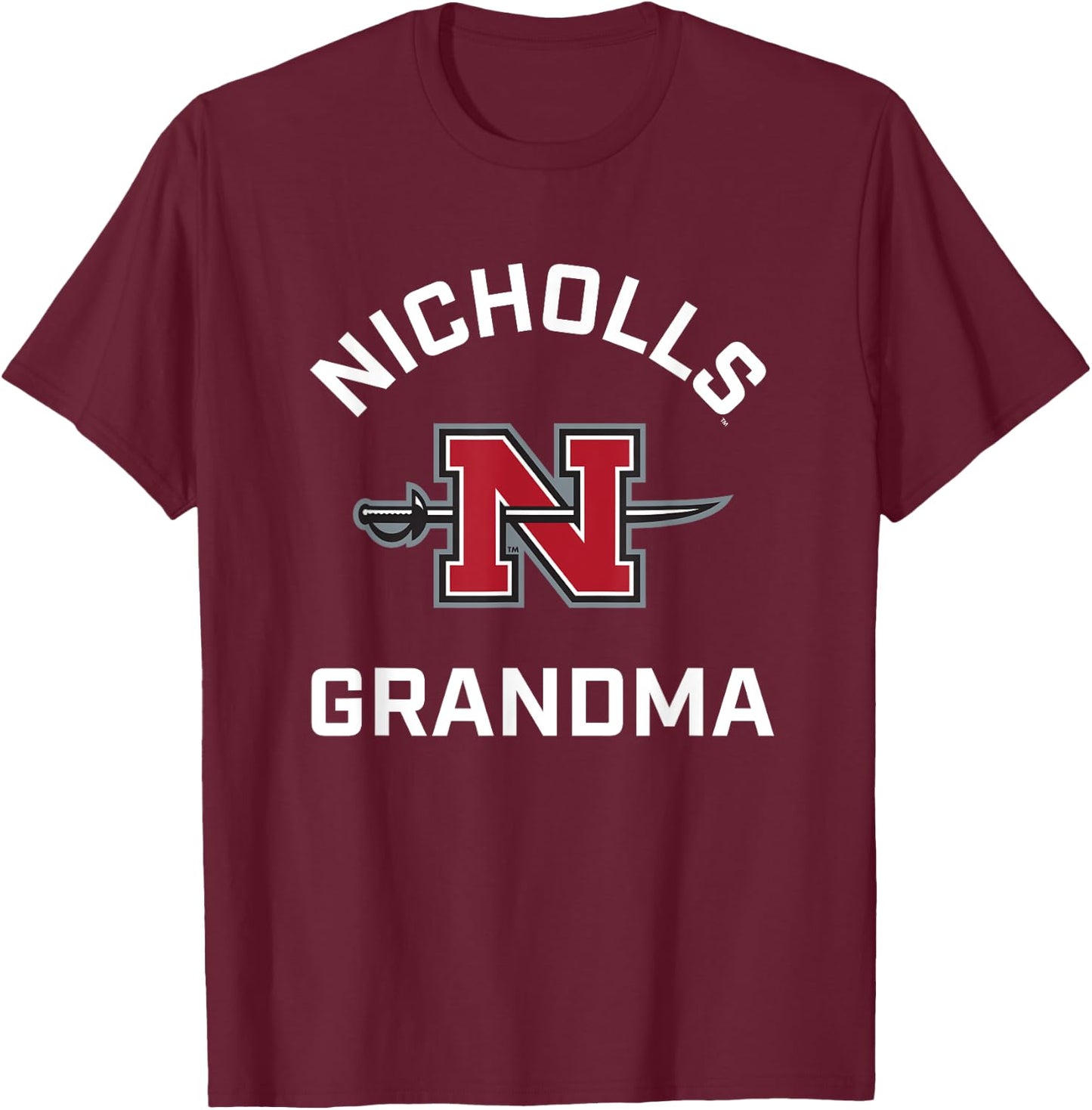 Nicholls State University Colonels Arched Grandma T-Shirt - T-Shirt | Maroon