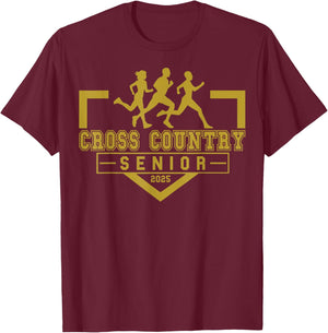 Cross Country Senior Night Senior 2025 Graduation Party 20 T-Shirt - T-Shirt | Maroon