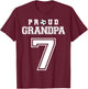 Number 7 Custom Proud Soccer Futbol Grandpa Personalized T-Shirt - T-Shirt | Maroon