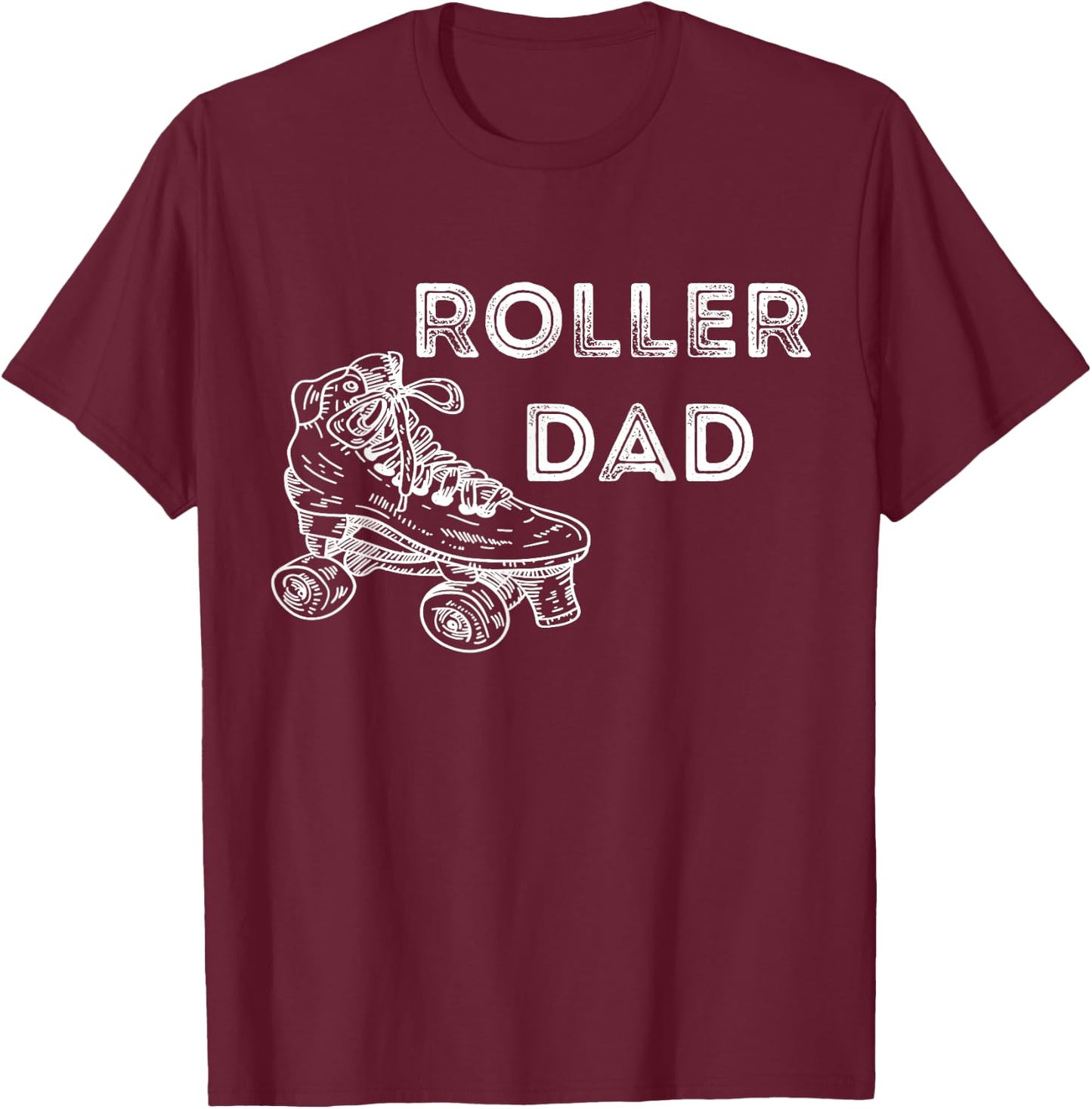 Roller Papa Roller Skates Father Roller Skates Driving Roller Skating T-Shirt - T-Shirt | Maroon