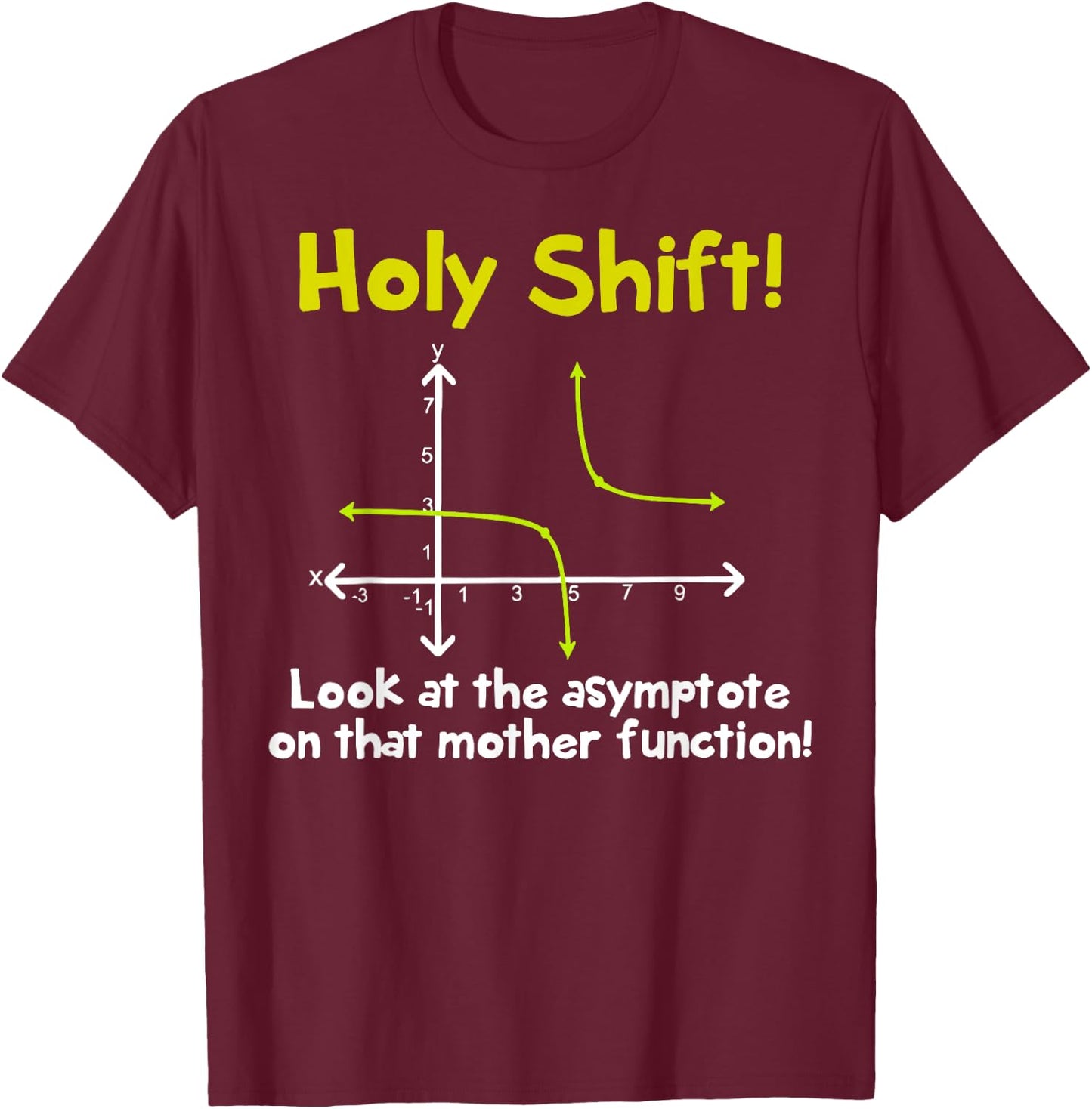 Holy Shift Look At The Asymptote On That Mother Function T-Shirt - T-Shirt | Maroon