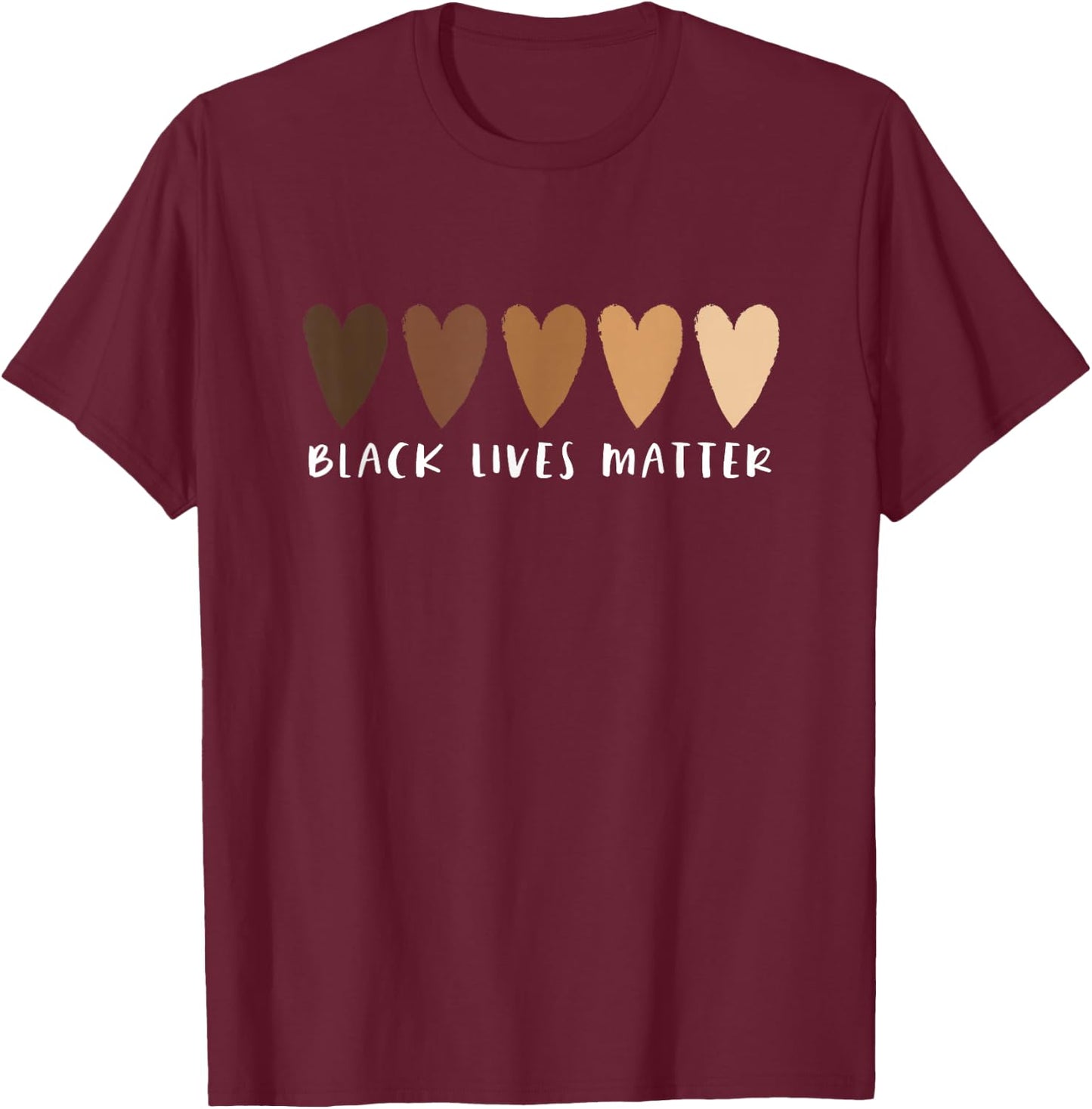 BLM Black Lives Matter Heart Small T-Shirt - T-Shirt | Maroon