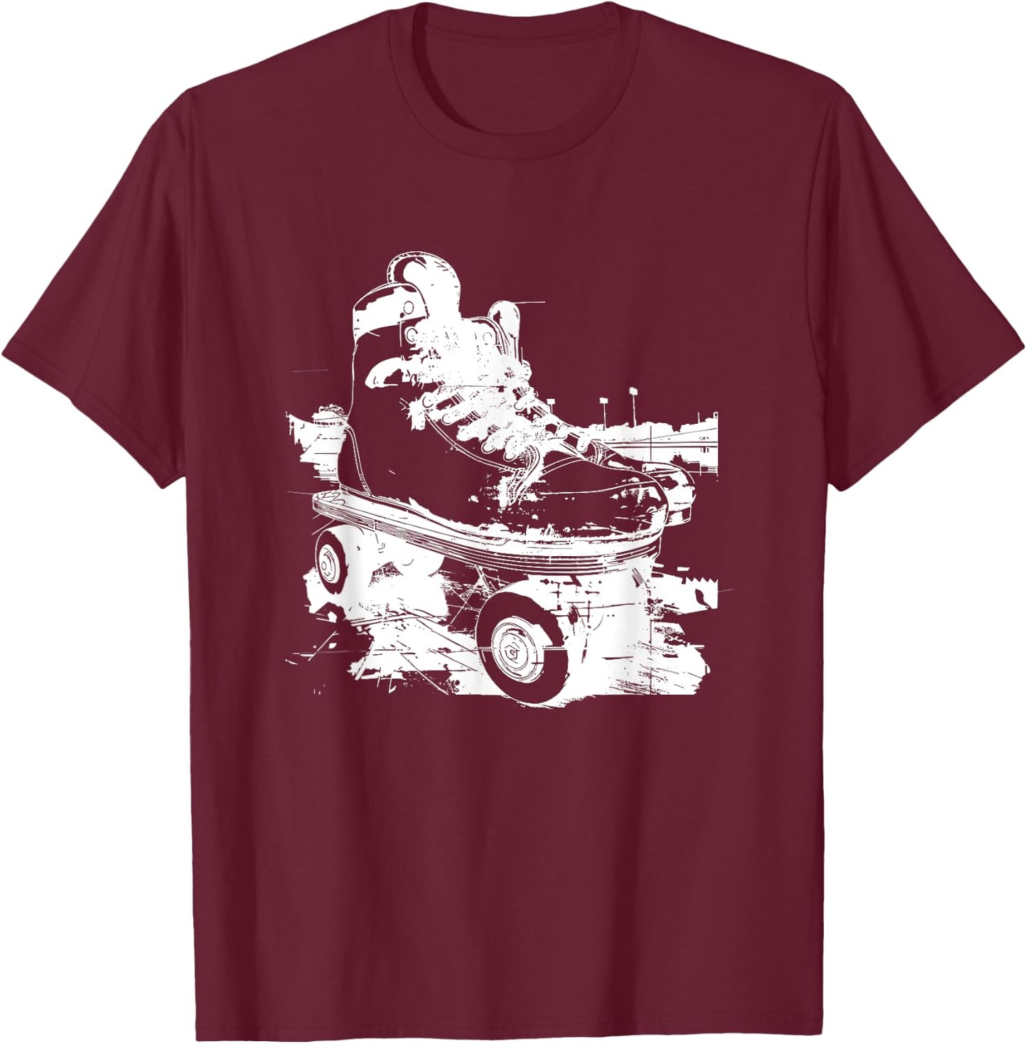 Roller Skates Graphic T-Shirt - T-Shirt | Maroon