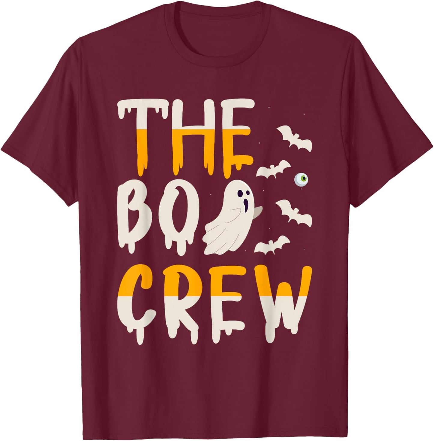 The Boo Crew Halloween Ghost Trick Treat Outfit T-Shirt - T-Shirt | Maroon