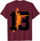 Number 13 Years Basketball 13th Birthday T-Shirt - T-Shirt | Maroon