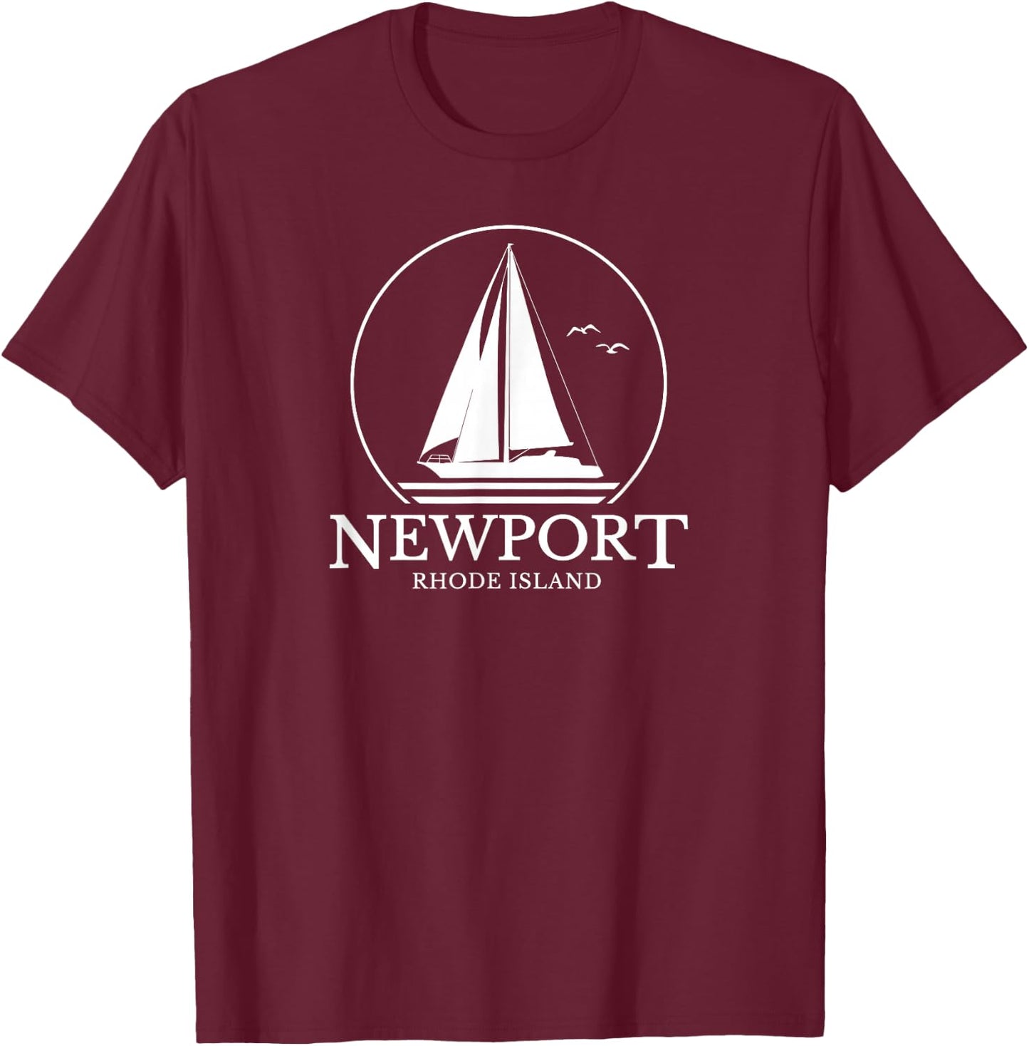 Newport Rhode Island Sail Boat Souvenir Sailing T-Shirt - T-Shirt | Maroon