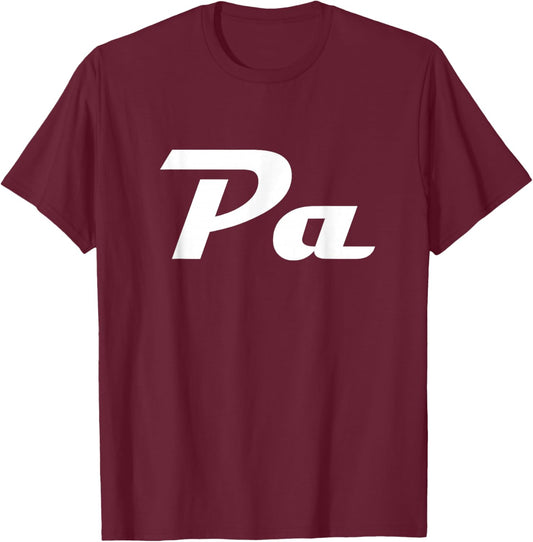 Pa Classic Retro Lettering Father's Day Grandpa T-Shirt - T-Shirt | Maroon